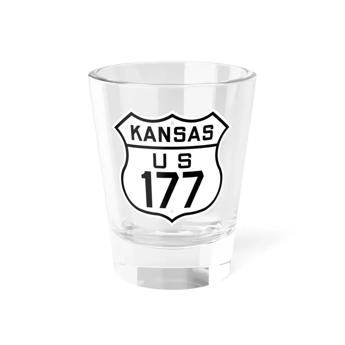 US 177 Kansas 1926 (Kansas) (Road Sign) Shot Glass 1.5oz 1.5oz - Go Mug Yourself