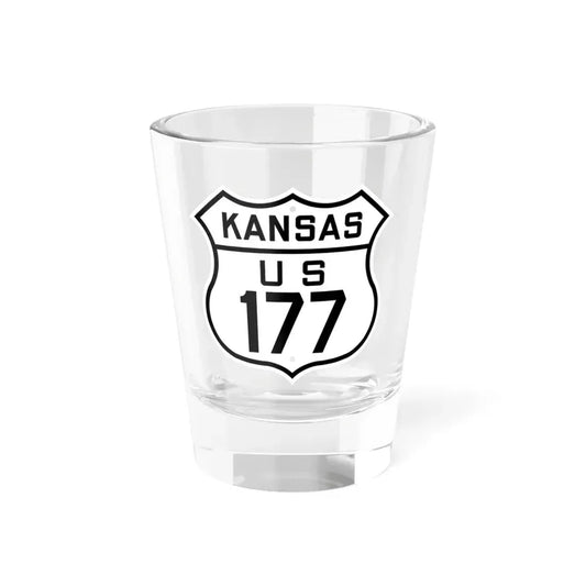 US 177 Kansas 1926 (Kansas) (Road Sign) Shot Glass 1.5oz 1.5oz - Go Mug Yourself
