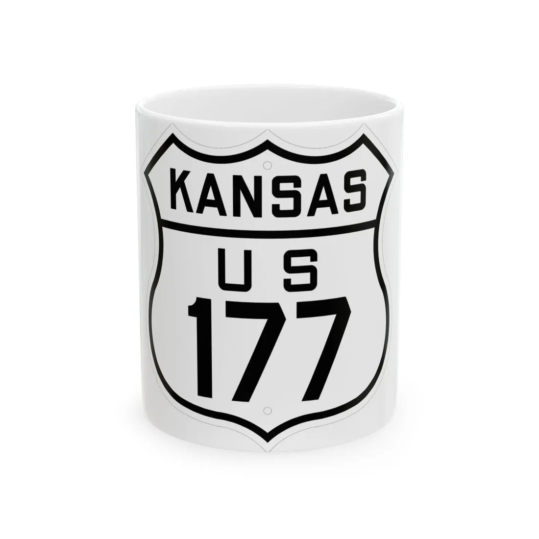 US 177 Kansas 1926 (Kansas) (Road Sign) White Coffee Mug 11oz - Go Mug Yourself