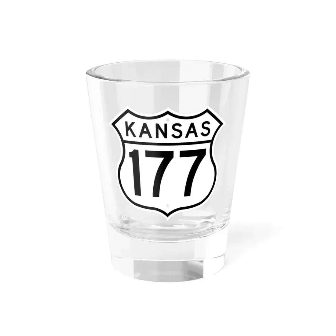 US 177 Kansas 1962 (Kansas) (Road Sign) Shot Glass 1.5oz 1.5oz - Go Mug Yourself