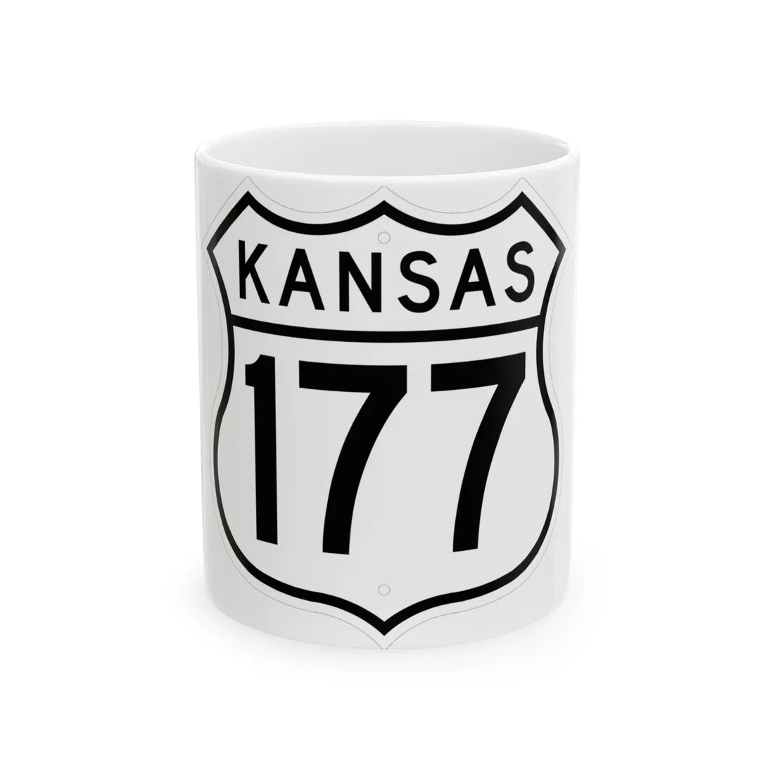 US 177 Kansas 1962 (Kansas) (Road Sign) White Coffee Mug 11oz - Go Mug Yourself