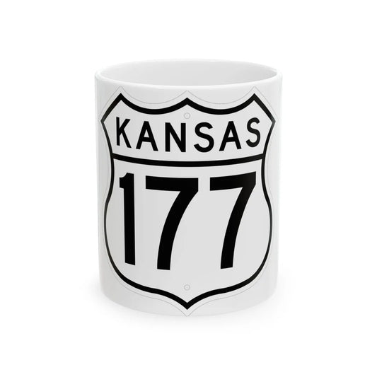 US 177 Kansas 1962 (Kansas) (Road Sign) White Coffee Mug 11oz - Go Mug Yourself
