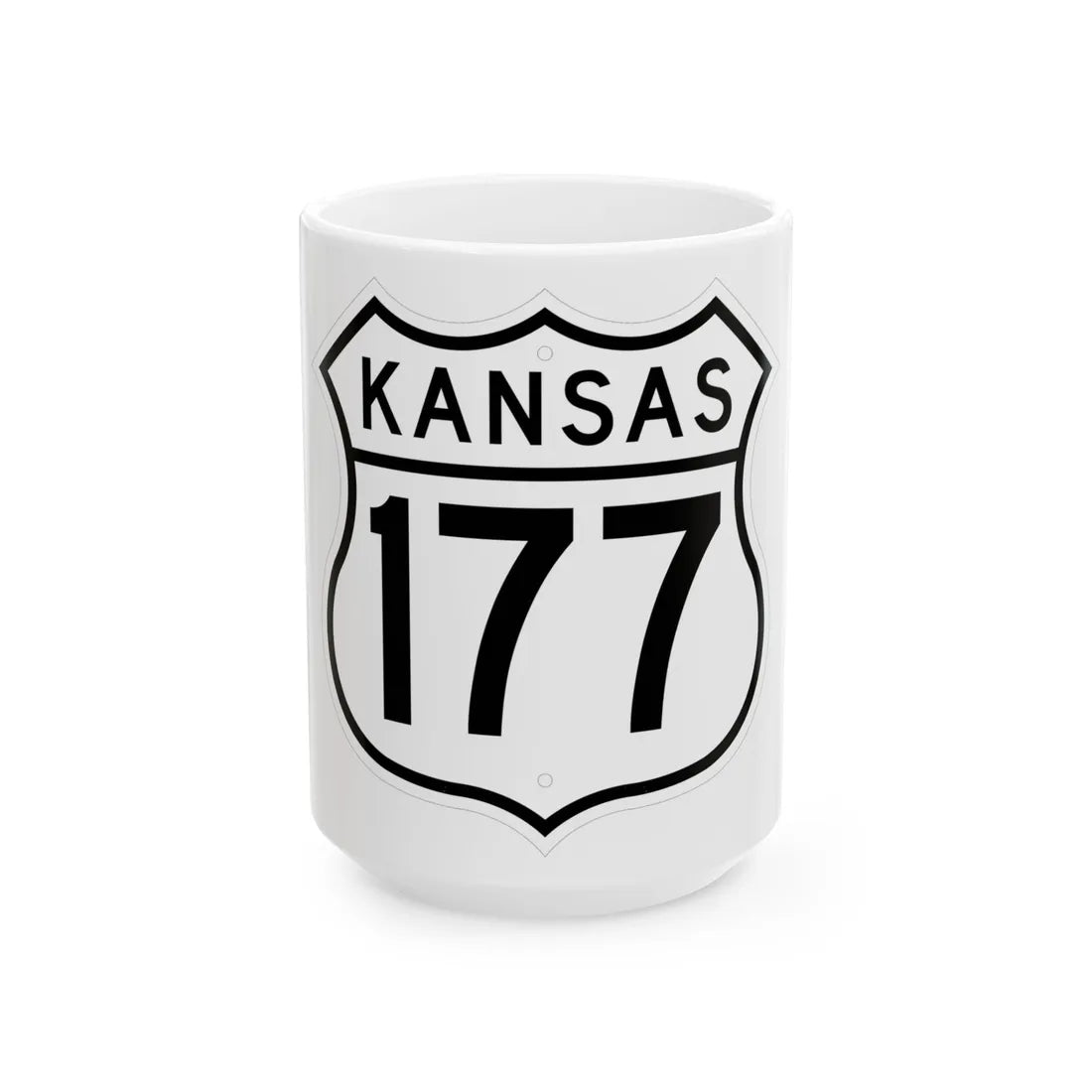 US 177 Kansas 1962 (Kansas) (Road Sign) White Coffee Mug 15oz - Go Mug Yourself