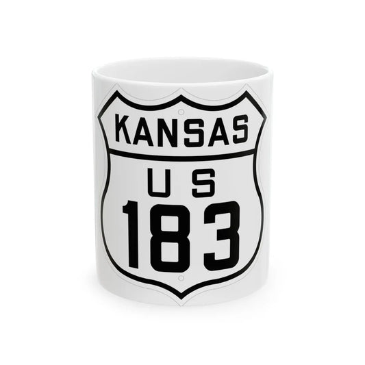 US 183 Kansas 1926 (Kansas) (Road Sign) White Coffee Mug 11oz - Go Mug Yourself