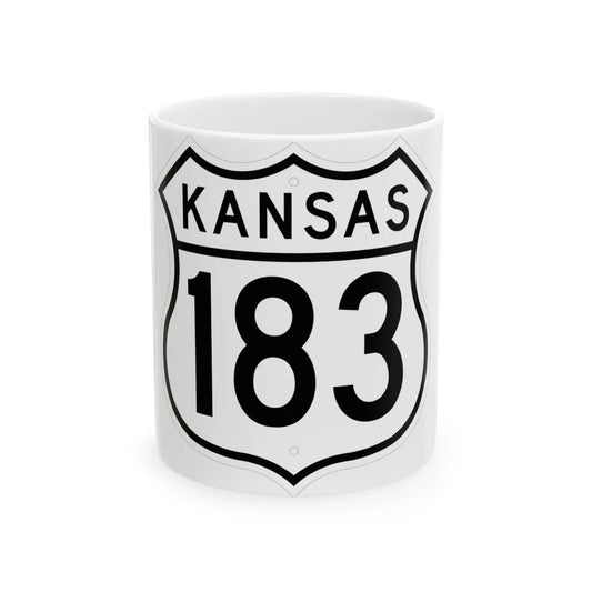 US 183 Kansas 1962 (Kansas) (Road Sign) White Coffee Mug 11oz - Go Mug Yourself