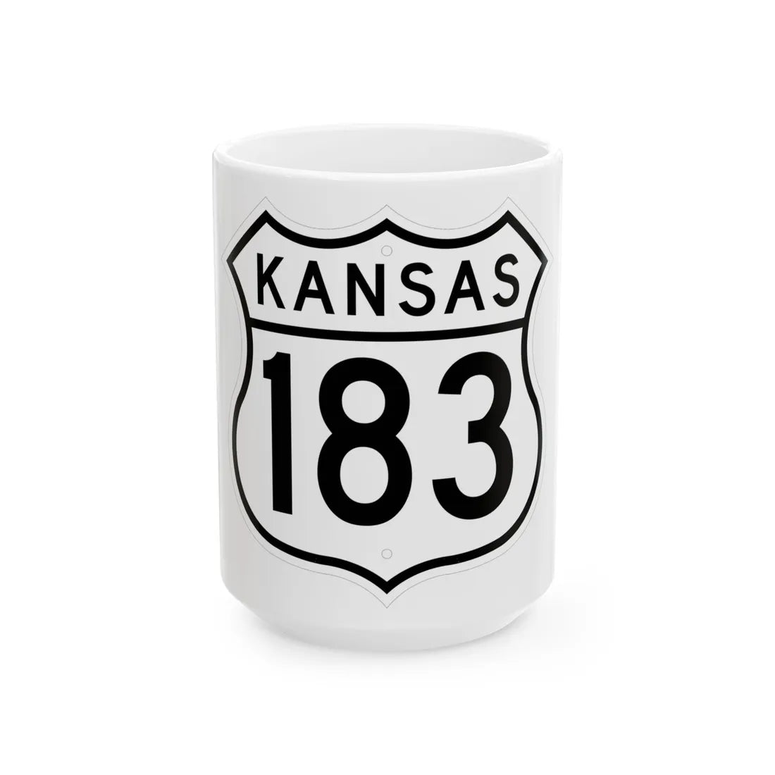 US 183 Kansas 1962 (Kansas) (Road Sign) White Coffee Mug 15oz - Go Mug Yourself