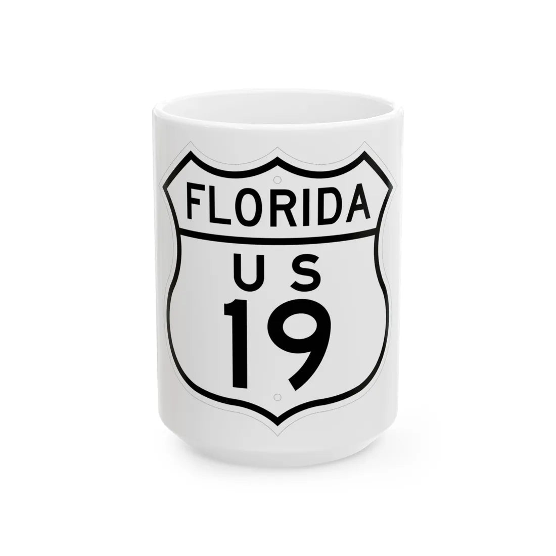 US 19 Florida 1948 (Florida) (Road Sign) White Coffee Mug 15oz - Go Mug Yourself
