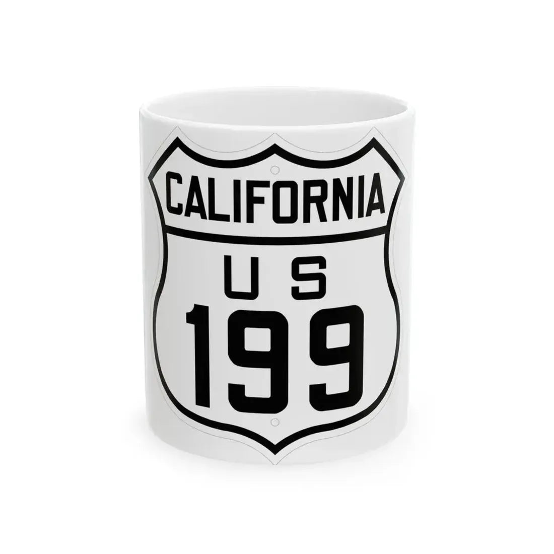 US 199 California 1926 (California) (Road Sign) White Coffee Mug 11oz - Go Mug Yourself