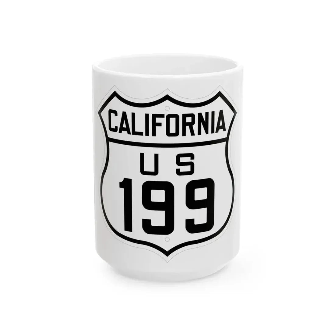 US 199 California 1926 (California) (Road Sign) White Coffee Mug 15oz - Go Mug Yourself