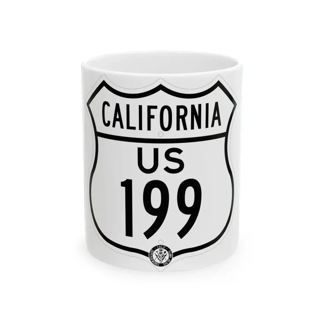 US 199 California 1948 (California) (Road Sign) White Coffee Mug 11oz - Go Mug Yourself