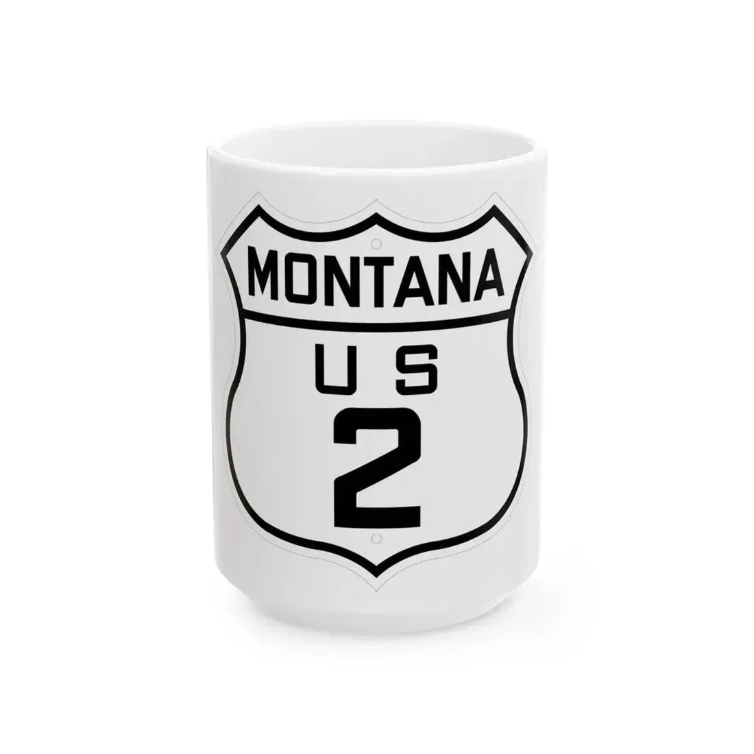 US 2 Montana 1926 (Montana) (Road Sign) White Coffee Mug 15oz - Go Mug Yourself