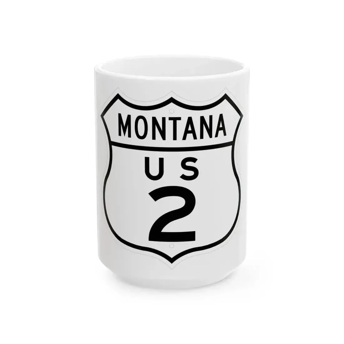 US 2 Montana 1948 (Montana) (Road Sign) White Coffee Mug 15oz - Go Mug Yourself