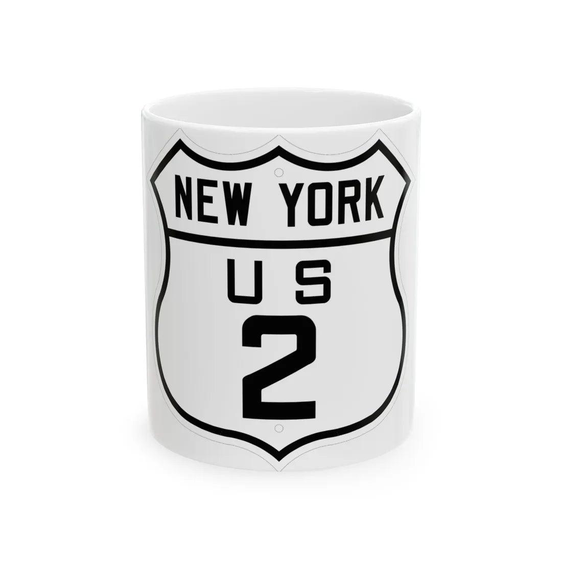 US 2 New York 1926 (New York) (Road Sign) White Coffee Mug 11oz - Go Mug Yourself