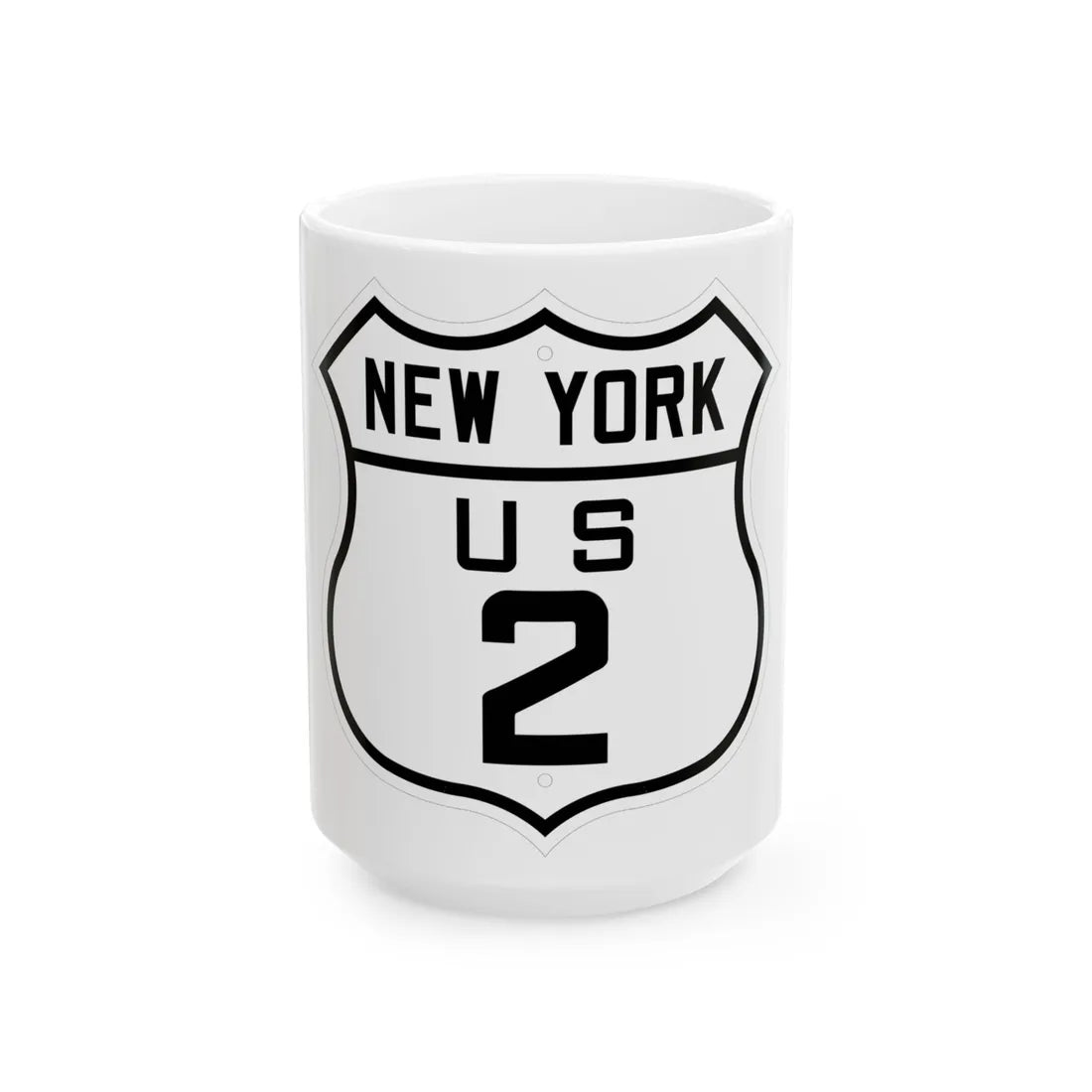 US 2 New York 1926 (New York) (Road Sign) White Coffee Mug 15oz - Go Mug Yourself