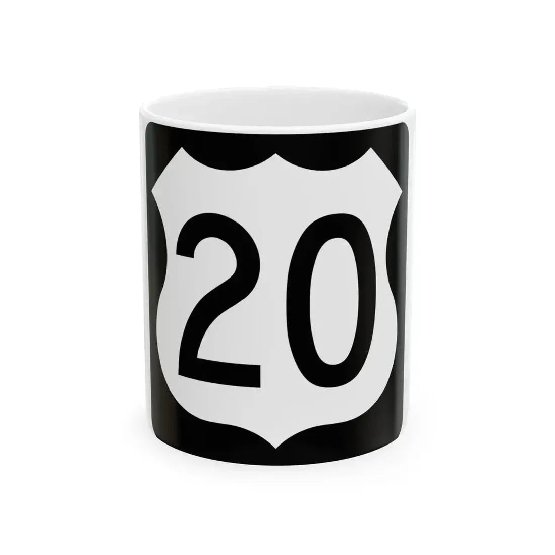 US 20 IA (Iowa) (Road Sign) White Coffee Mug 11oz - Go Mug Yourself