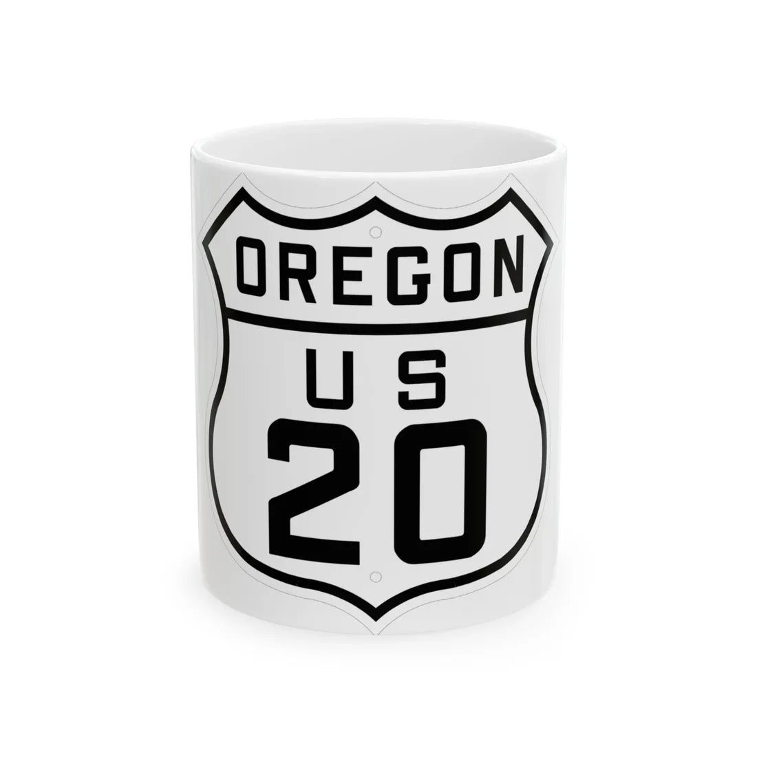 US 20 Oregon 1926 (Oregon) (Road Sign) White Coffee Mug 11oz - Go Mug Yourself