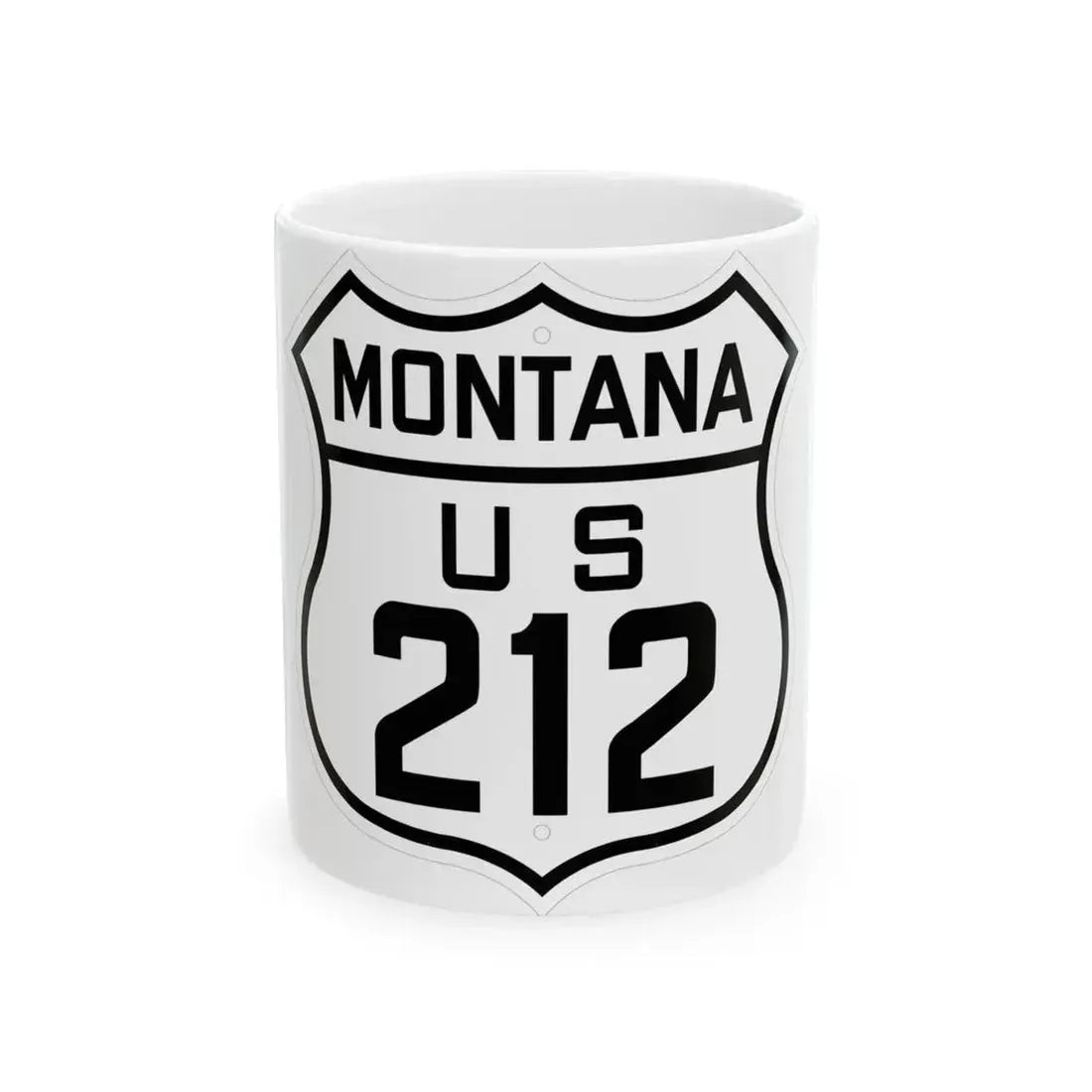 US 212 Montana 1926 (Montana) (Road Sign) White Coffee Mug 11oz - Go Mug Yourself