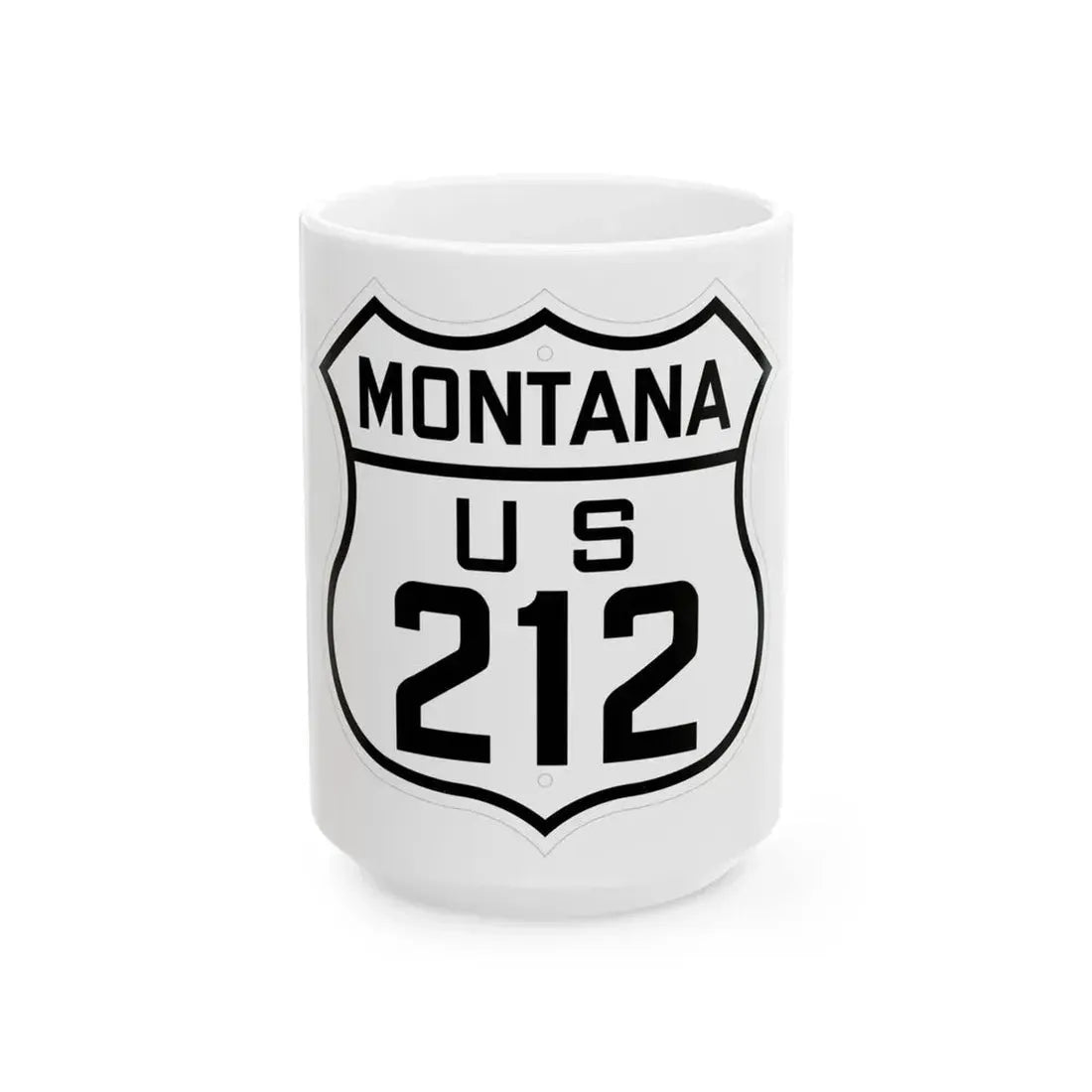 US 212 Montana 1926 (Montana) (Road Sign) White Coffee Mug 15oz - Go Mug Yourself