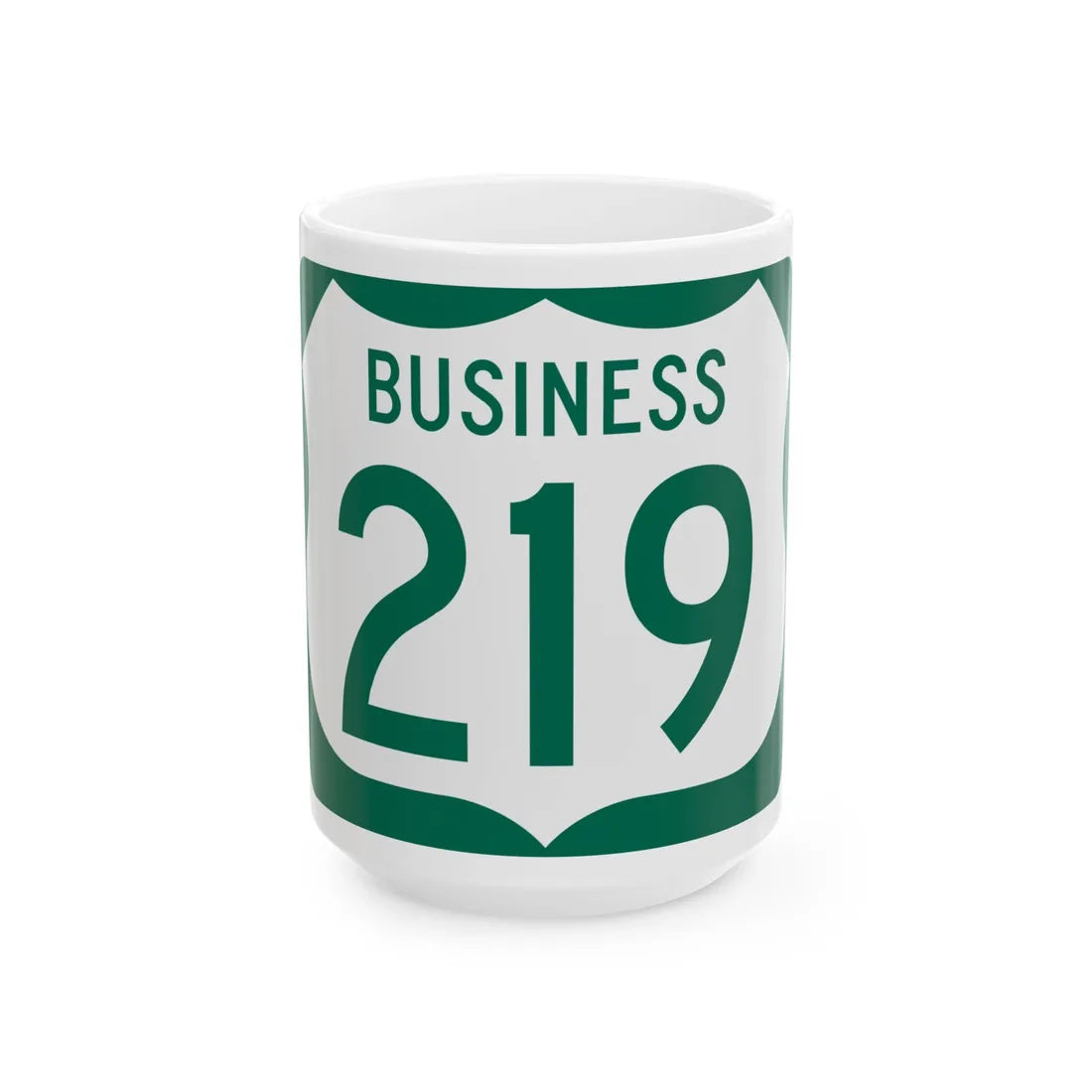 US 219 Business MD (Maryland) (Road Sign) White Coffee Mug 15oz - Go Mug Yourself