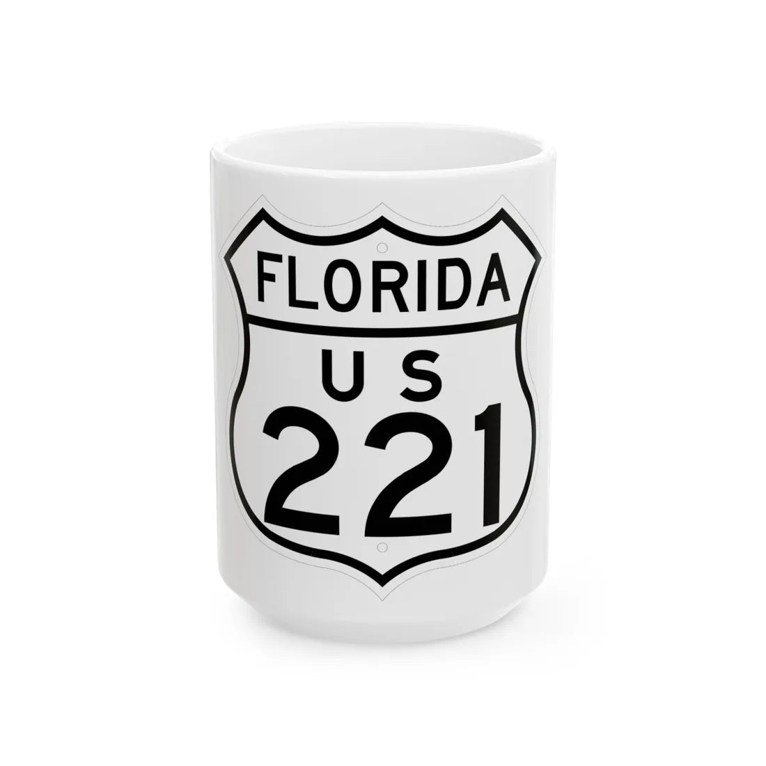 US 221 Florida 1948 (Florida) (Road Sign) White Coffee Mug 15oz - Go Mug Yourself