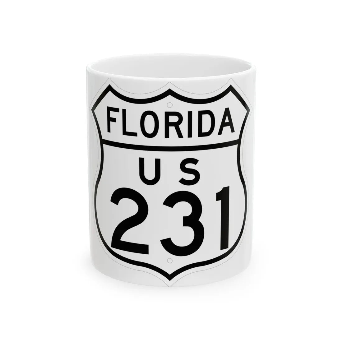 US 231 Florida 1948 (Florida) (Road Sign) White Coffee Mug 11oz - Go Mug Yourself