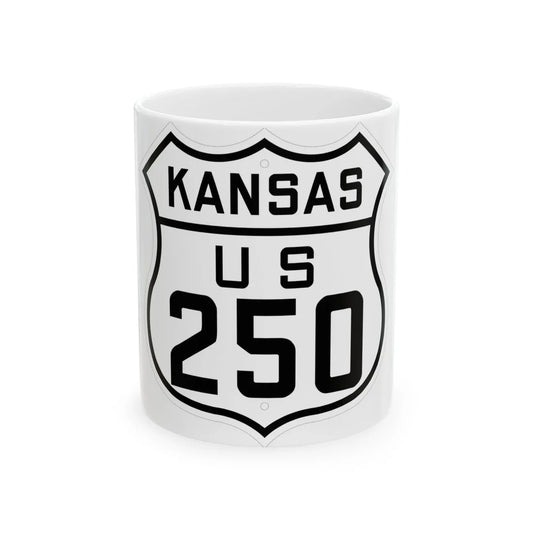 US 250 Kansas 1926 (Kansas) (Road Sign) White Coffee Mug 11oz - Go Mug Yourself