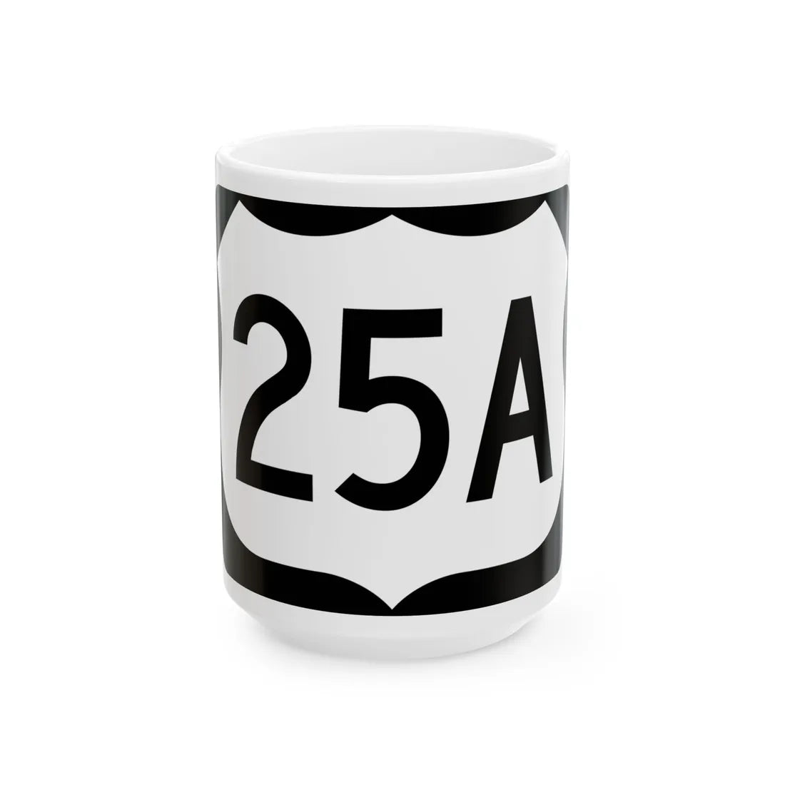 US 25A (North Carolina) (Road Sign) White Coffee Mug 15oz - Go Mug Yourself