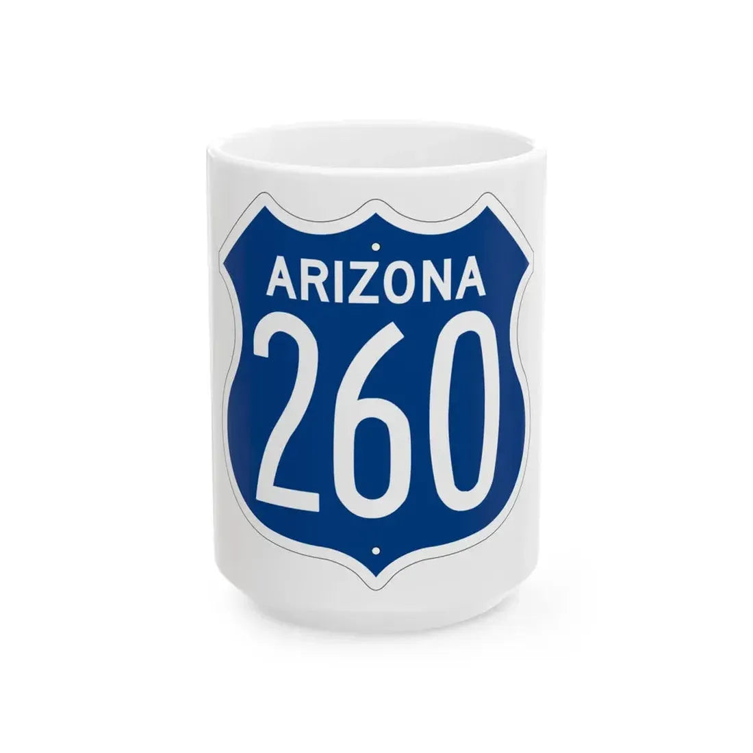 US 260 Arizona 1956 West (Arizona) (Road Sign) White Coffee Mug 15oz - Go Mug Yourself