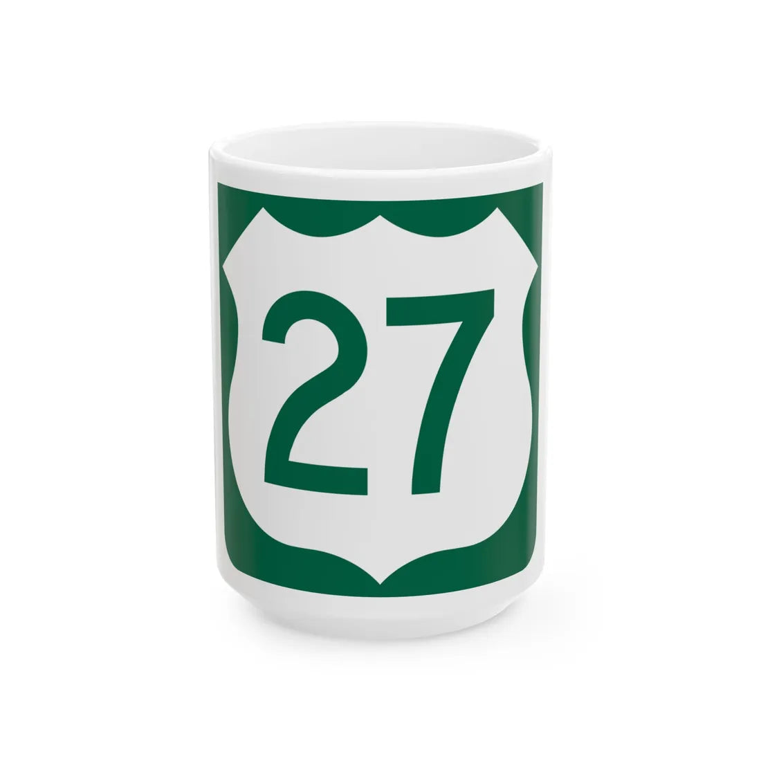 US 27 FL reversed (Florida) (Road Sign) White Coffee Mug 15oz - Go Mug Yourself