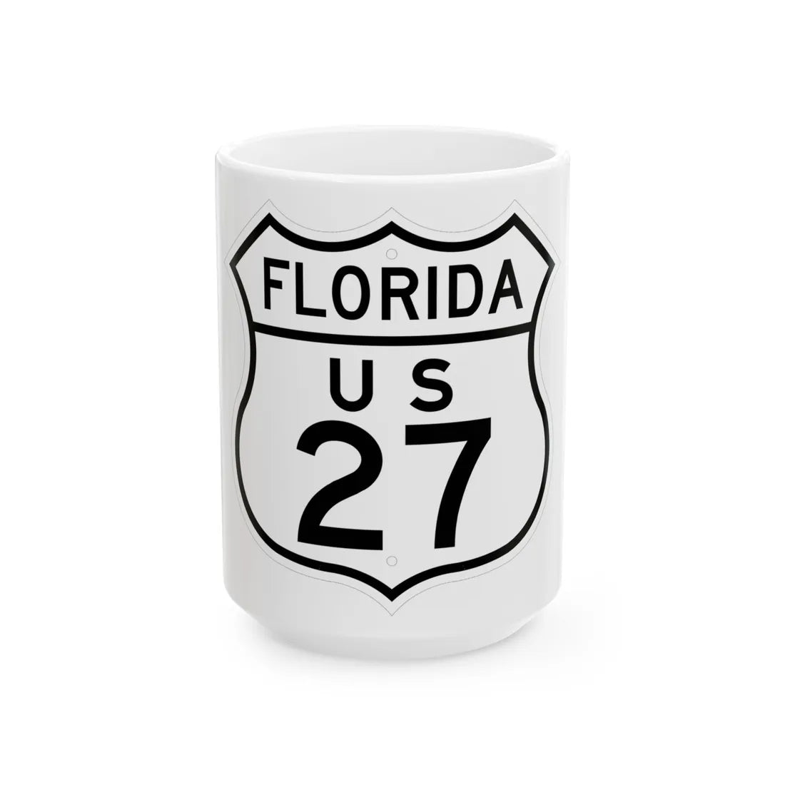 US 27 Florida 1948 (Florida) (Road Sign) White Coffee Mug 15oz - Go Mug Yourself