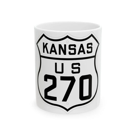 US 270 Kansas 1926 (Kansas) (Road Sign) White Coffee Mug 11oz - Go Mug Yourself