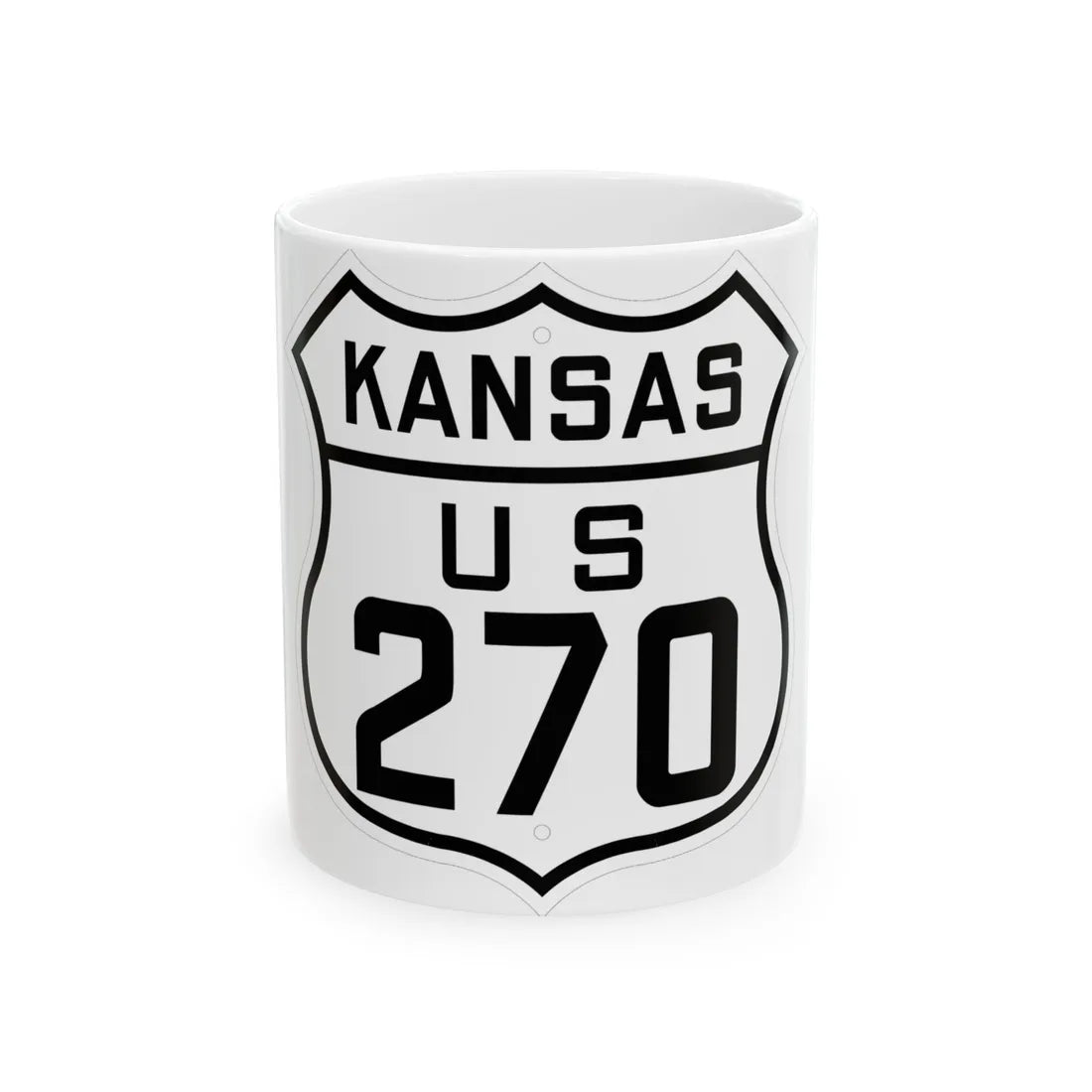 US 270 Kansas 1926 (Kansas) (Road Sign) White Coffee Mug 11oz - Go Mug Yourself