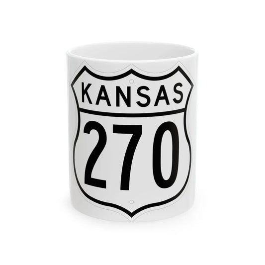US 270 Kansas 1962 (Kansas) (Road Sign) White Coffee Mug 11oz - Go Mug Yourself