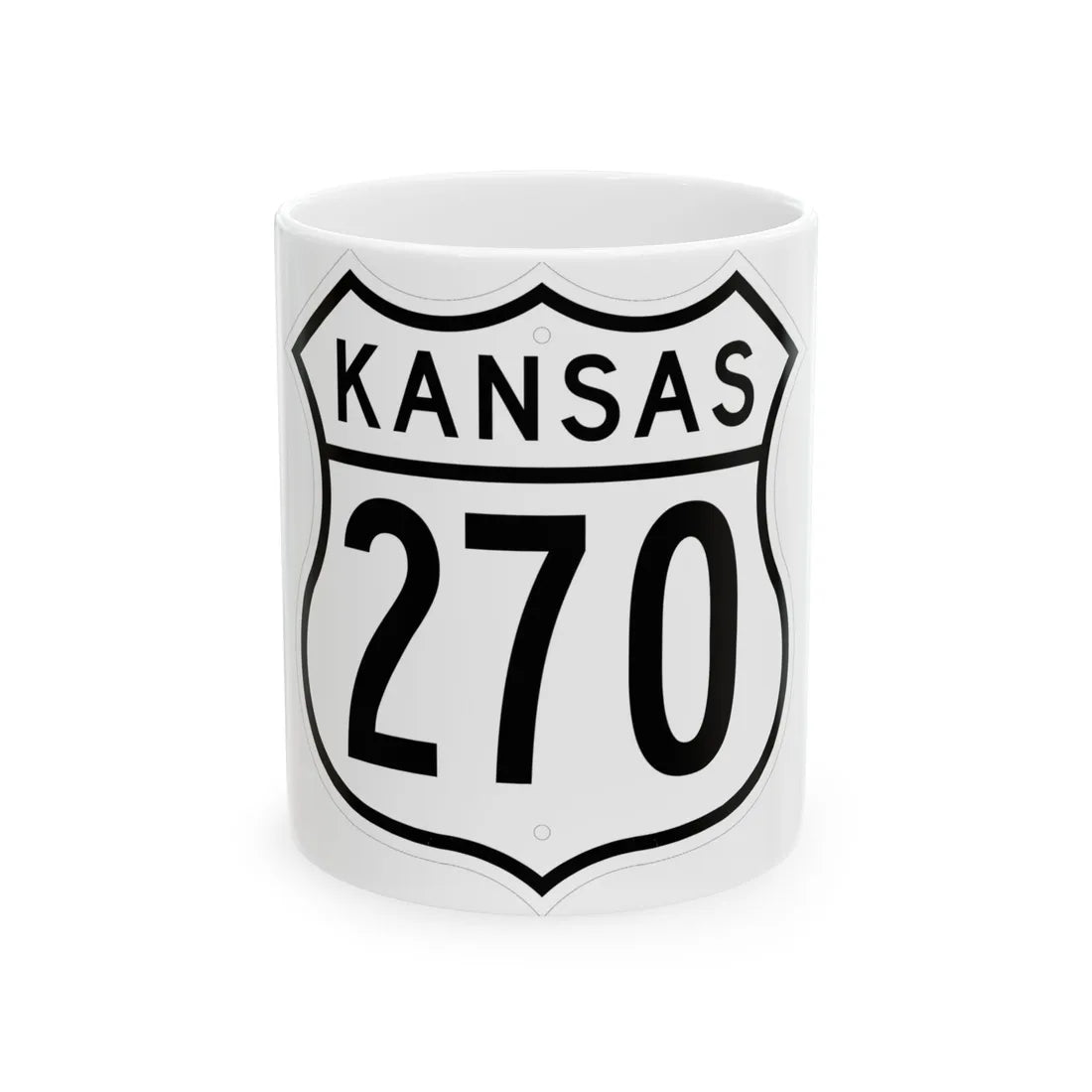 US 270 Kansas 1962 (Kansas) (Road Sign) White Coffee Mug 11oz - Go Mug Yourself