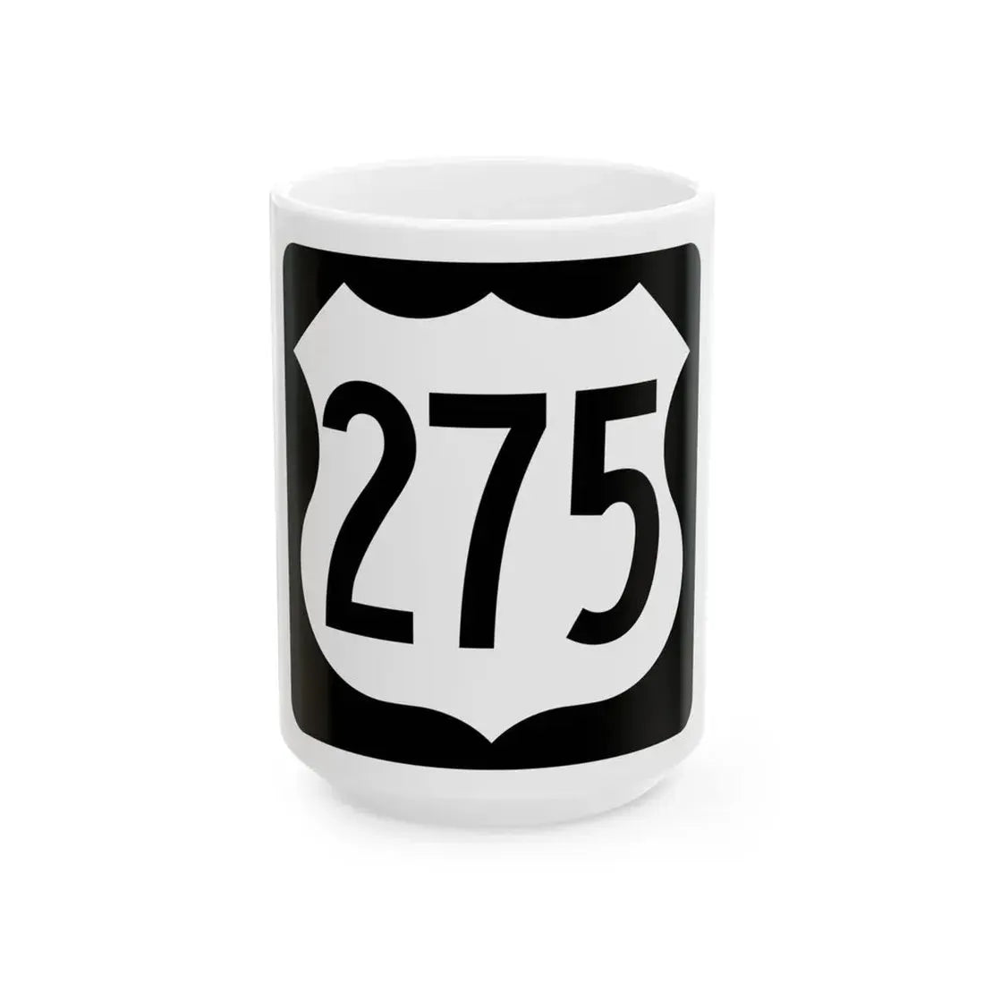 US 275 IA (Iowa) (Road Sign) White Coffee Mug 15oz - Go Mug Yourself