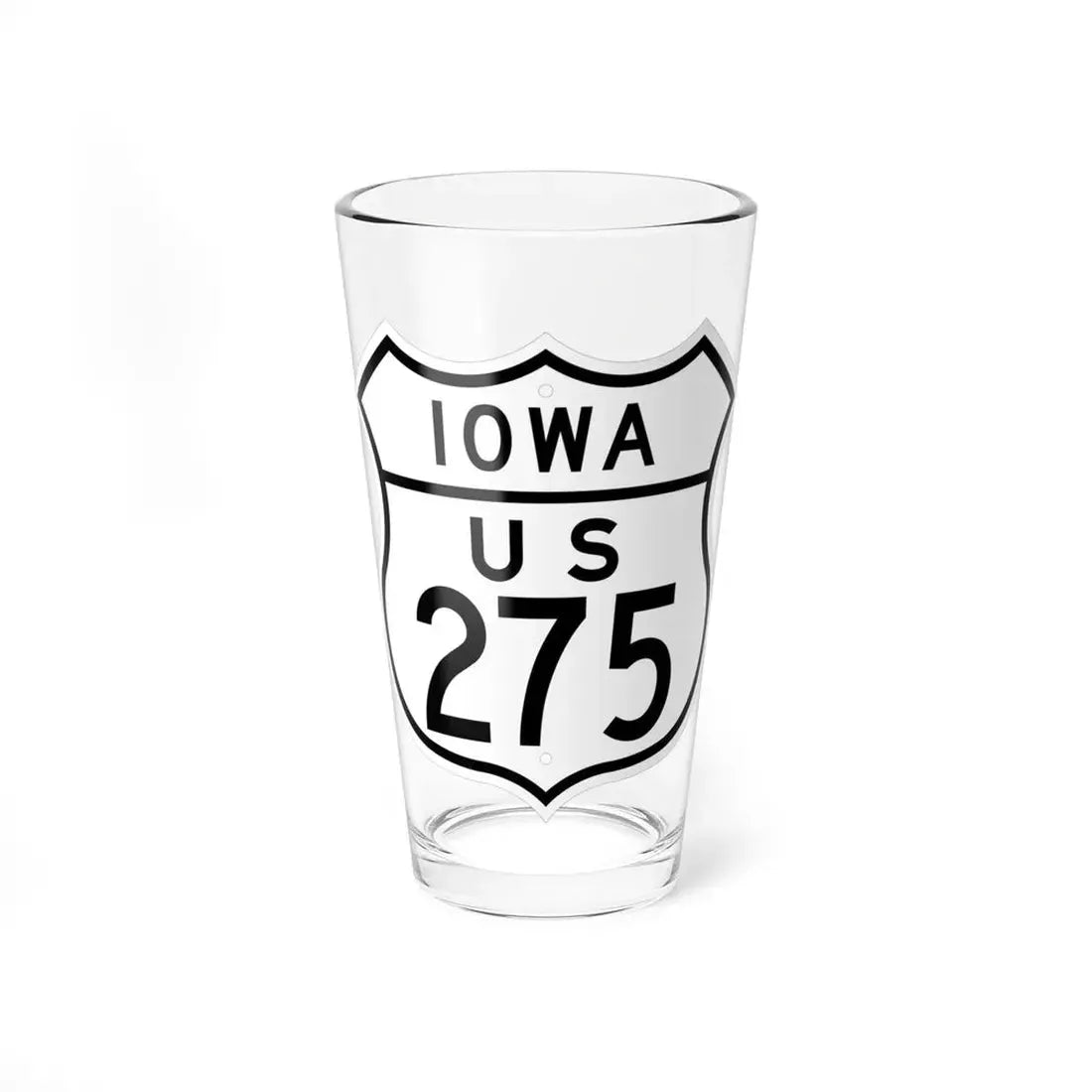 US 275 Iowa 1948 (Iowa) (Road Sign) Pint Glss 16oz 16oz - Go Mug Yourself