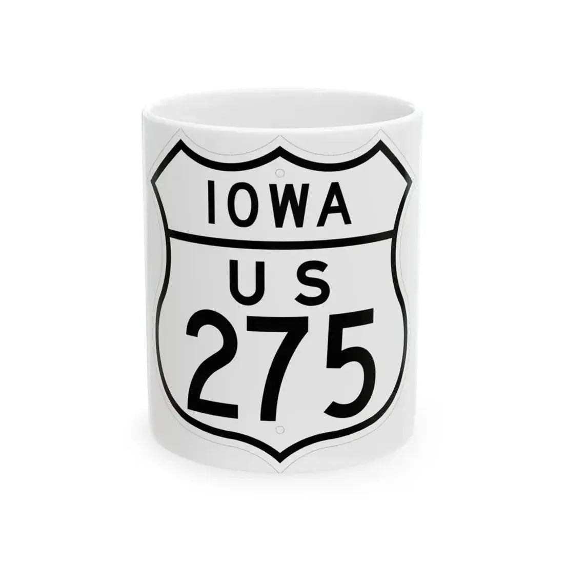 US 275 Iowa 1948 (Iowa) (Road Sign) White Coffee Mug 11oz - Go Mug Yourself