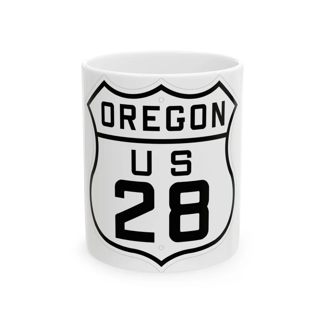 US 28 Oregon 1926 (Oregon) (Road Sign) White Coffee Mug 11oz - Go Mug Yourself