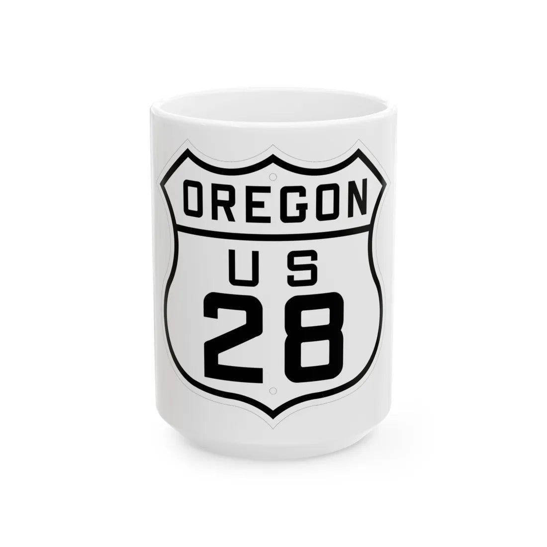 US 28 Oregon 1926 (Oregon) (Road Sign) White Coffee Mug 15oz - Go Mug Yourself