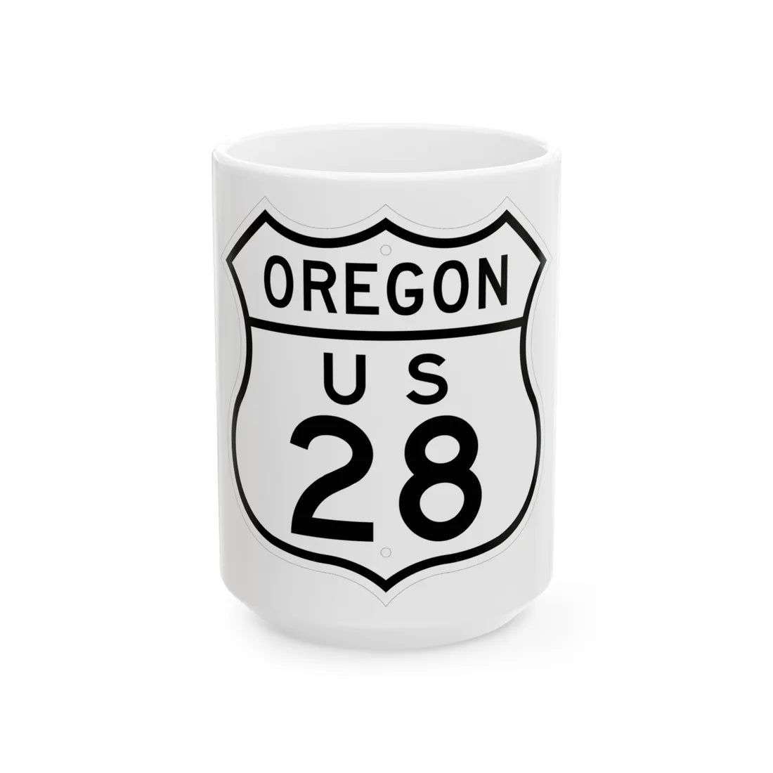 US 28 Oregon 1948 (Oregon) (Road Sign) White Coffee Mug 15oz - Go Mug Yourself