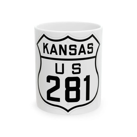US 281 Kansas 1926 (Kansas) (Road Sign) White Coffee Mug 11oz - Go Mug Yourself