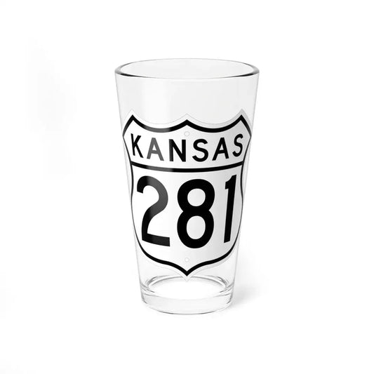 US 281 Kansas 1962 (Kansas) (Road Sign) Pint Glss 16oz 16oz - Go Mug Yourself