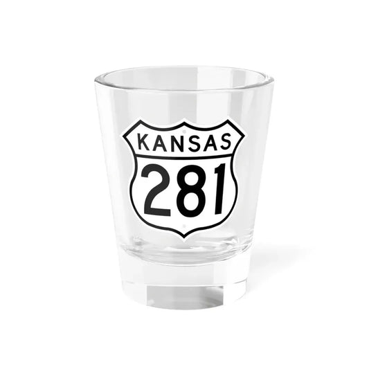 US 281 Kansas 1962 (Kansas) (Road Sign) Shot Glass 1.5oz 1.5oz - Go Mug Yourself