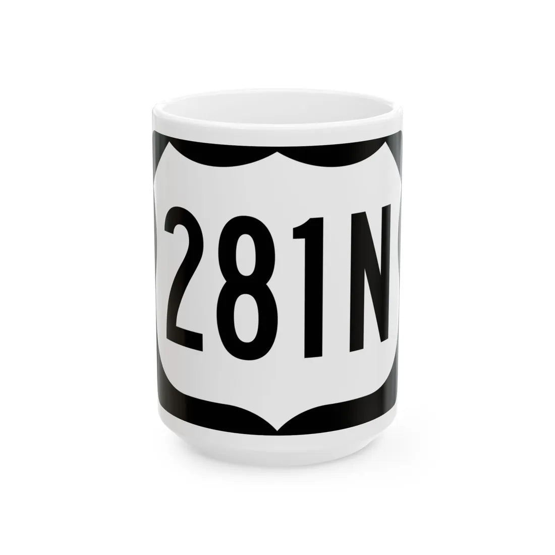 US 281N (North Dakota) (Road Sign) White Coffee Mug 15oz - Go Mug Yourself