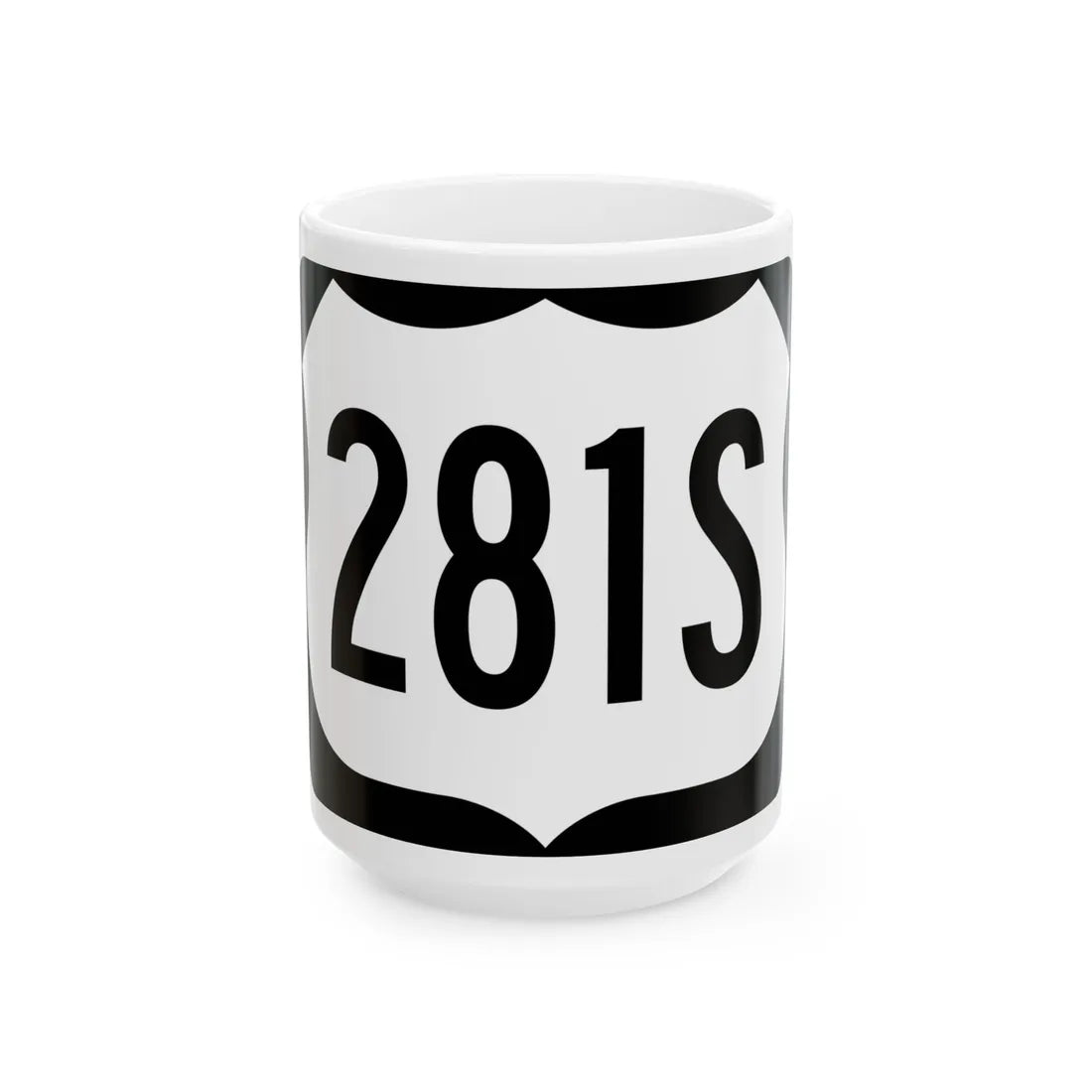 US 281S (North Dakota) (Road Sign) White Coffee Mug 15oz - Go Mug Yourself