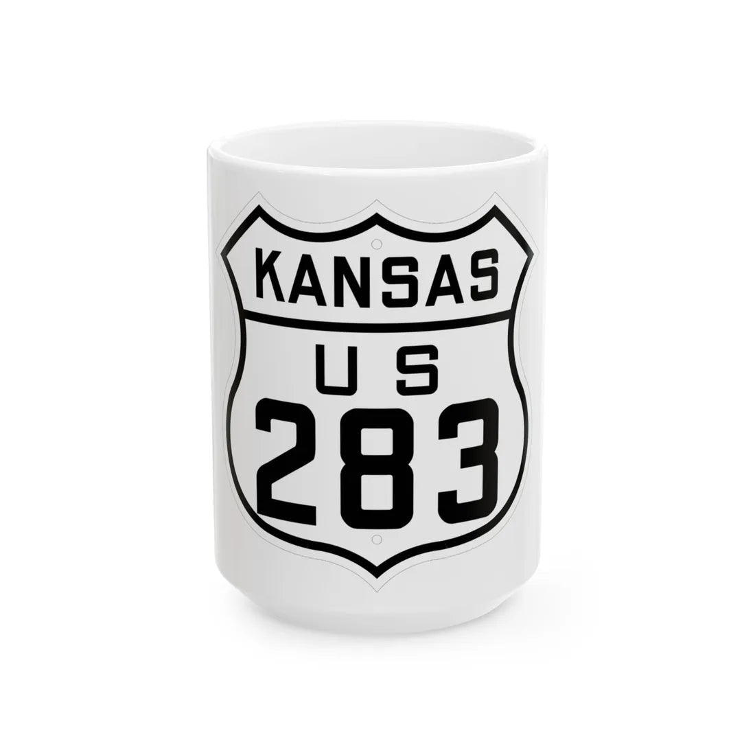 US 283 Kansas 1926 (Kansas) (Road Sign) White Coffee Mug 15oz - Go Mug Yourself