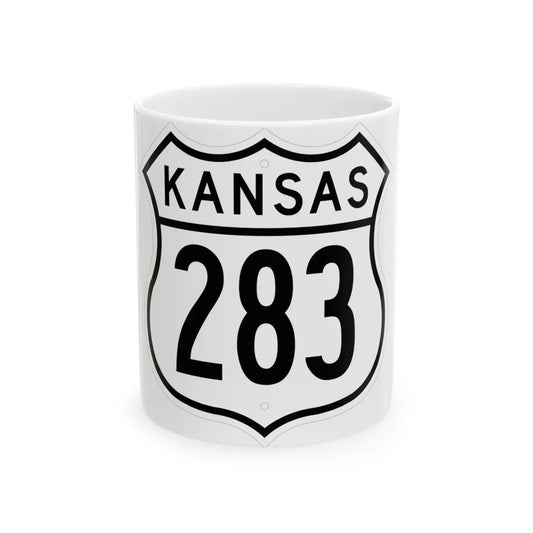 US 283 Kansas 1962 (Kansas) (Road Sign) White Coffee Mug 11oz - Go Mug Yourself