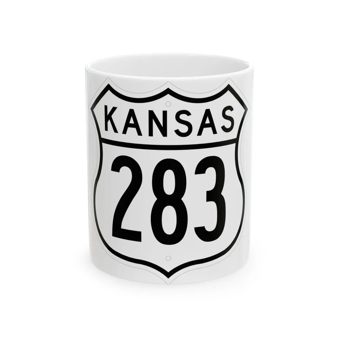 US 283 Kansas 1962 (Kansas) (Road Sign) White Coffee Mug 11oz - Go Mug Yourself