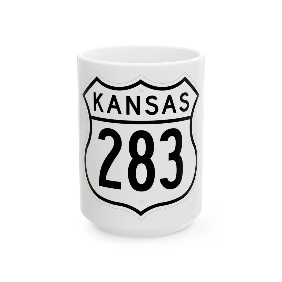 US 283 Kansas 1962 (Kansas) (Road Sign) White Coffee Mug 15oz - Go Mug Yourself