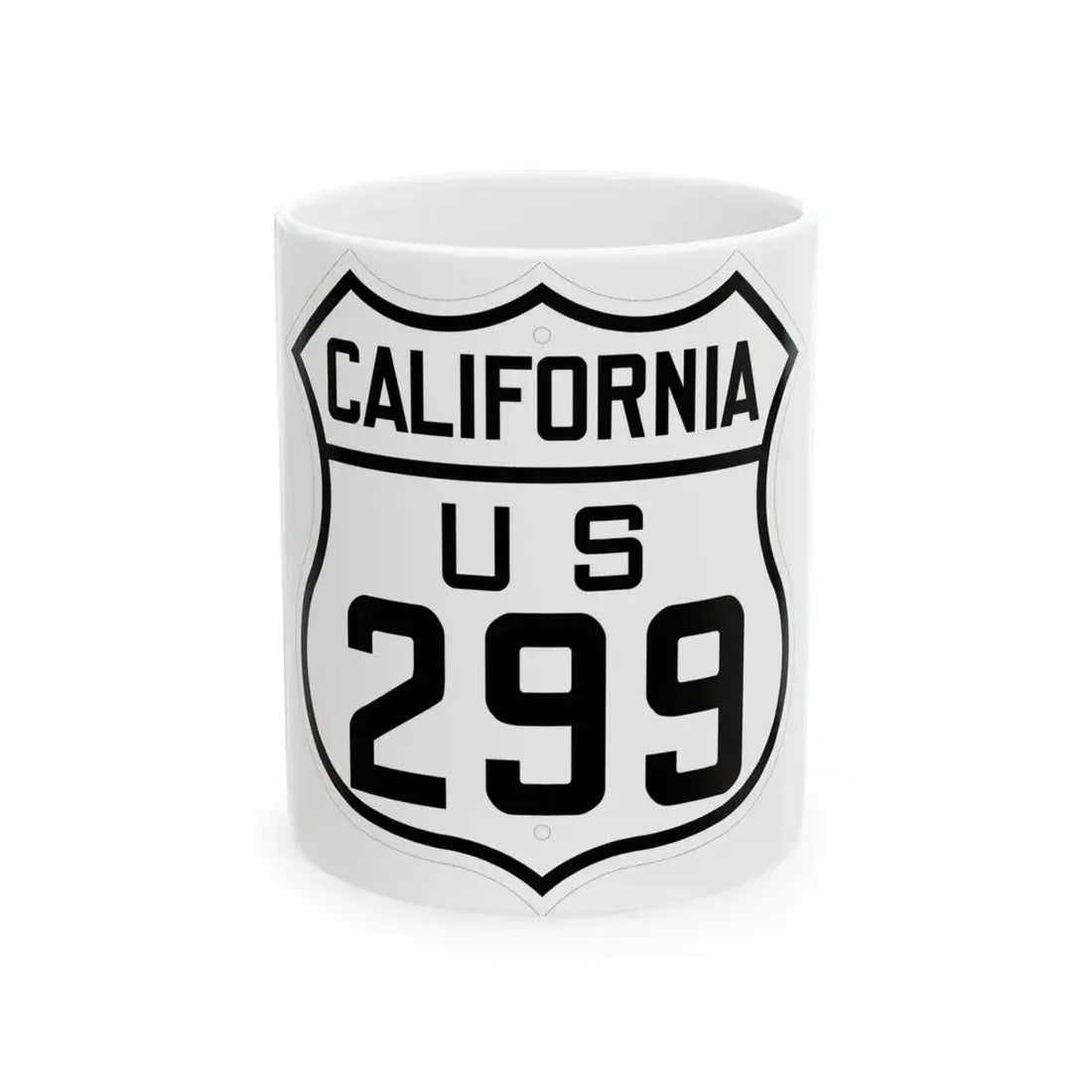 US 299 California 1926 (California) (Road Sign) White Coffee Mug 11oz - Go Mug Yourself